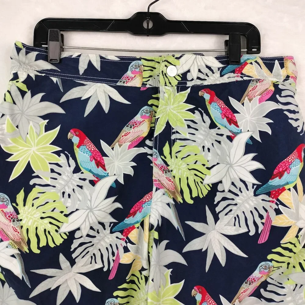 Vilebrequin Swim Suit Trunks Men XXL Hawaiian Board Shorts Floral Tropical Birds